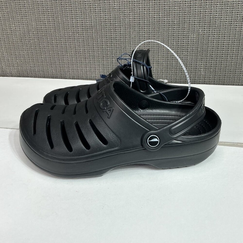Nautica Mens River Edge Black Slide Sandals Size 7 Comfortable Slip-On